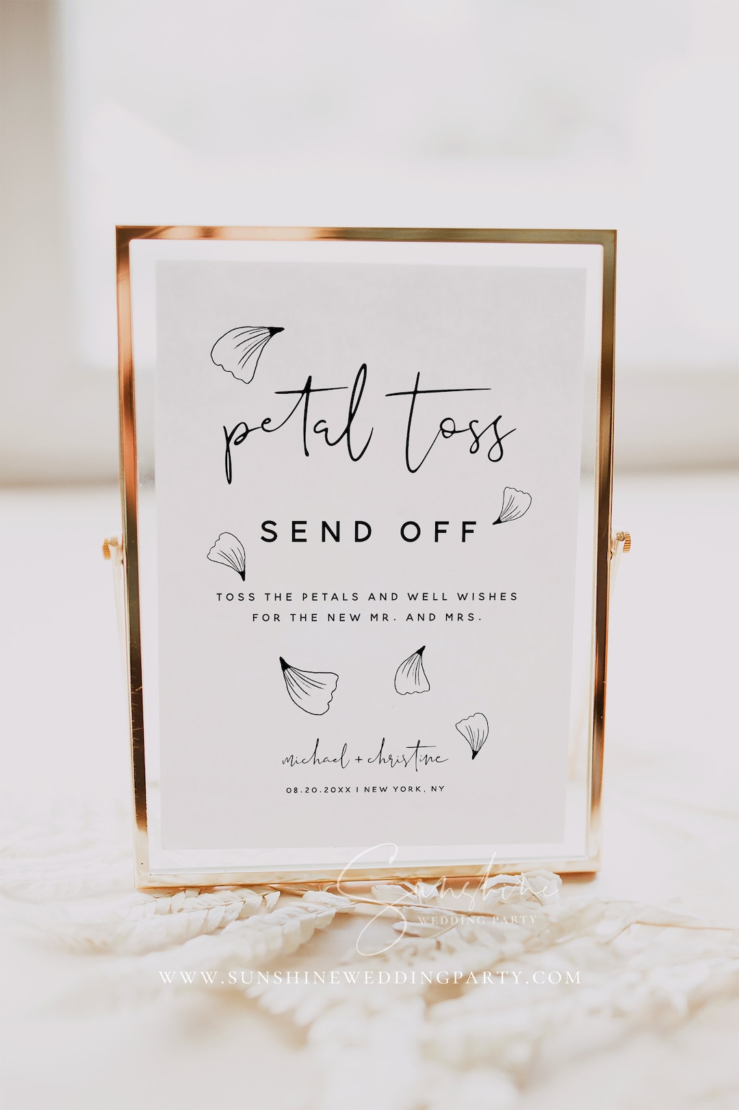 Petal Send Off Minimalist Petal Toss Send off Sign Template, Modern Wedding Sign ...