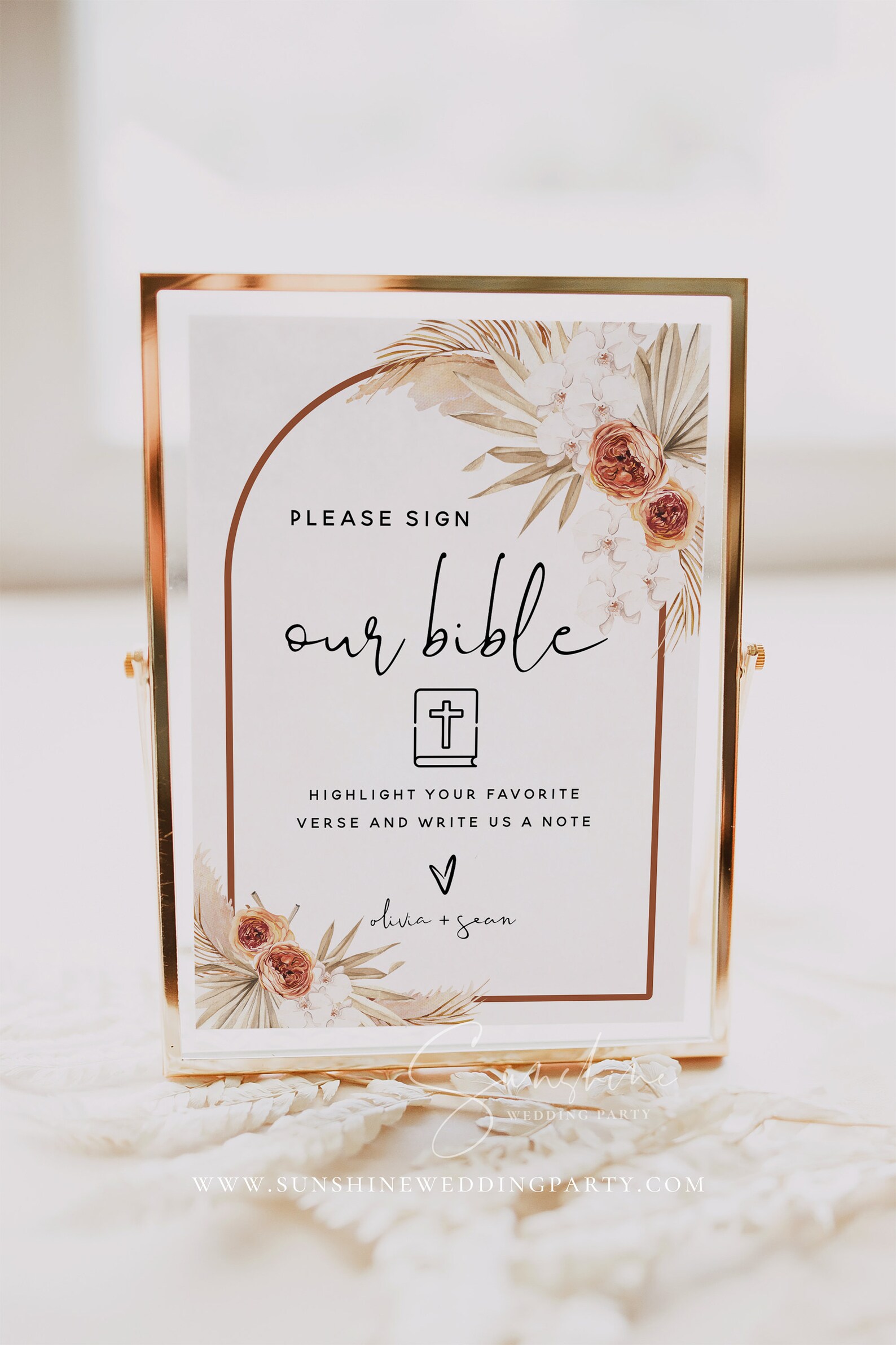Please Sign Bible Guestbook Sign Template Terracotta Wedding - Etsy