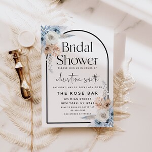 SunshineWeddingParty_Dusty_Blue_Bridal_Shower_Invite_Champagne_Arch_Template_Editable_Templett_Instant_Download_Printable_Bridal_Invite_Wedding_DIY_Cover_Photo_1