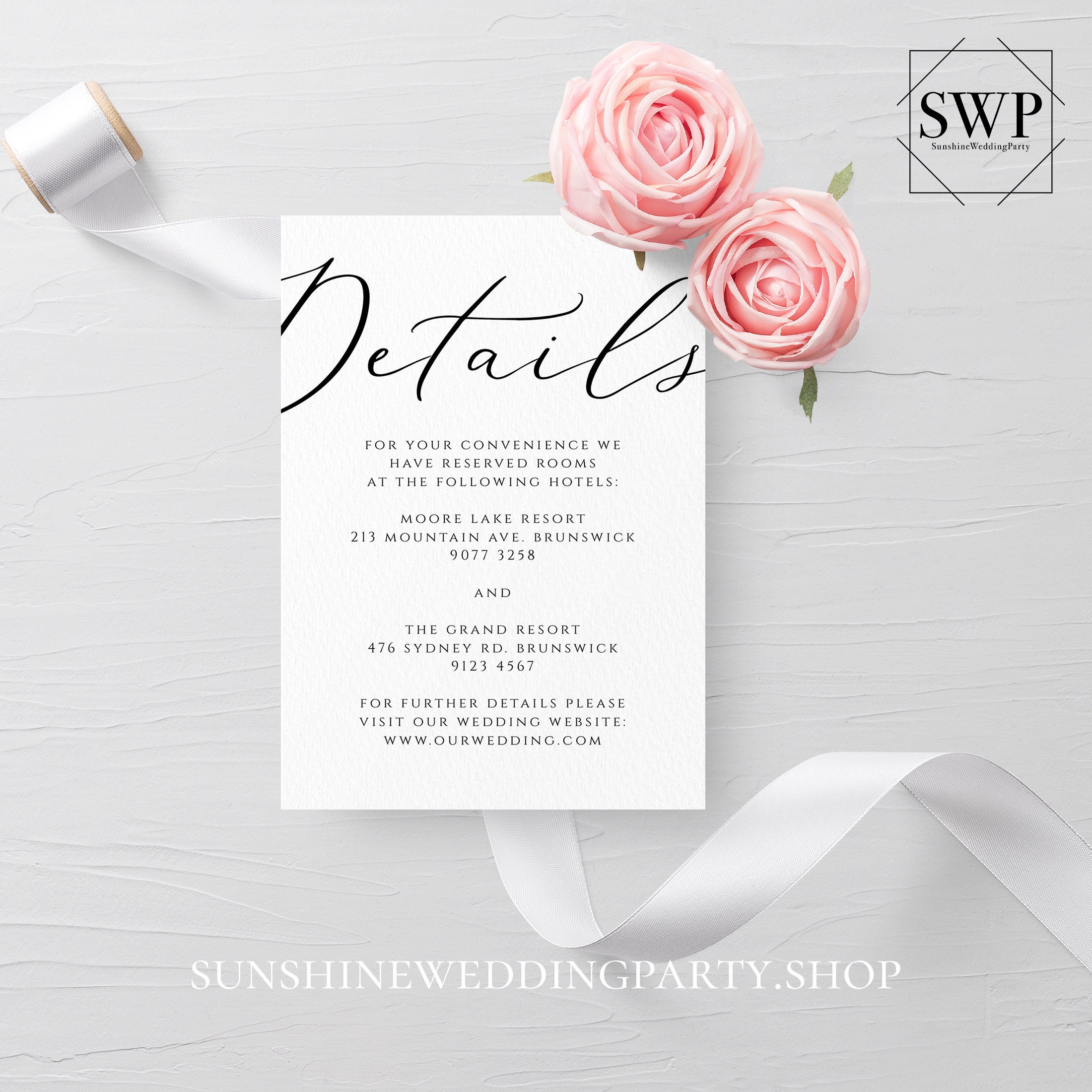 Wedding Details Card Template Fully Editable Printable Wedding Etsy Wedding Details Card Template Fully Editable Printable Wedding Etsy