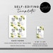 DIY Wedding Wine Label Template, Rustic Lemon Wine Bottle Label ...
