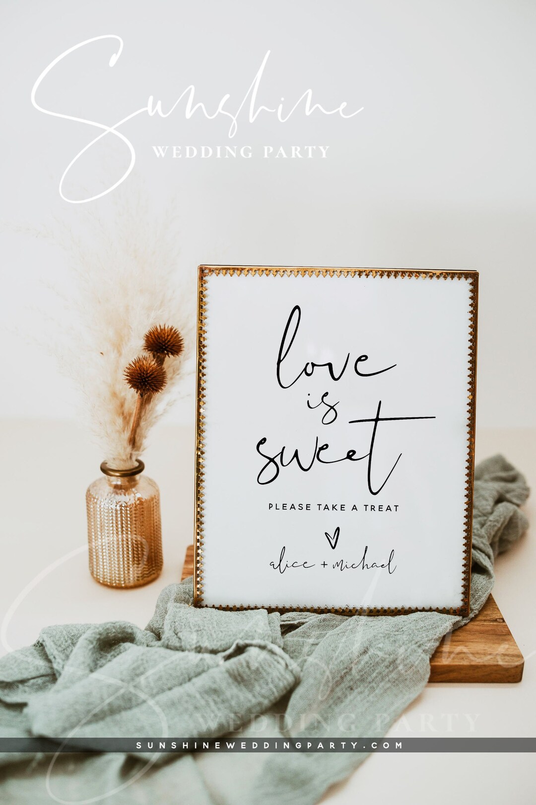 Love is Sweet Sign, Minimalist Wedding Sign Template, Printable Love is Sweet Signs, Modern ...