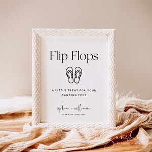 Flip Flops Sign Template, Wedding Signs, Printable Flip Flops Signs ...