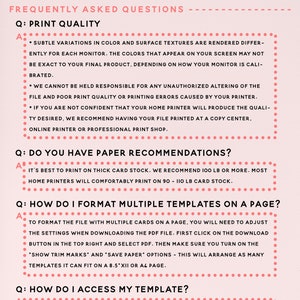 May include: A pink and white graphic with the text "Super easy to use Stationery Templates" and a list of frequently asked questions about print quality, paper recommendations, formatting multiple templates on a page, and accessing templates. The graphic also includes the text "Sunshine Wedding Party.com".
