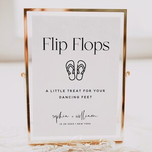Flip Flops Sign Template, Wedding Signs, Printable Flip Flops Signs ...