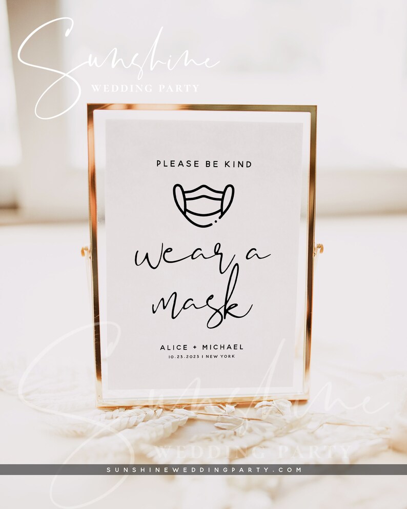 Wear a Mask Sign Wedding Signs Baby Shower Signs Bridal Etsy