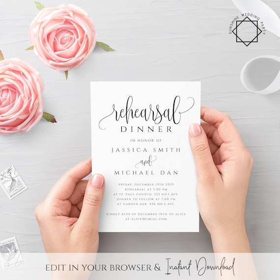 Printable Rehearsal Dinner Invitation Template The Night Before Invitation Rehearsal Diner Invite Card Pre Wedding Party Invitation R1