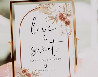 Love is Sweet Sign, Terracotta Wedding, Please Take a Treat Sign, Printable Signs, Love is Sweet Signs, Wedding Signs, Instant Download, T4