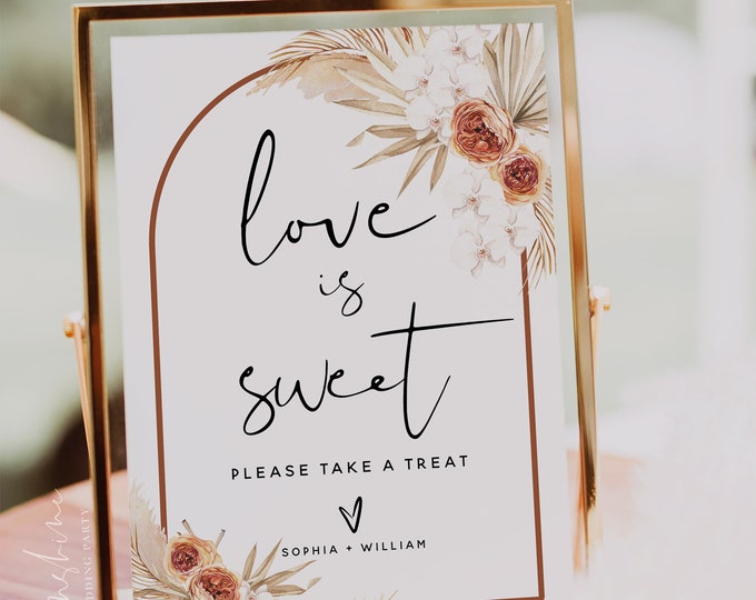 Love is Sweet Sign, Terracotta Wedding, Please Take a Treat Sign, Printable Signs, Love is Sweet Signs, Wedding Signs, Instant Download, T4