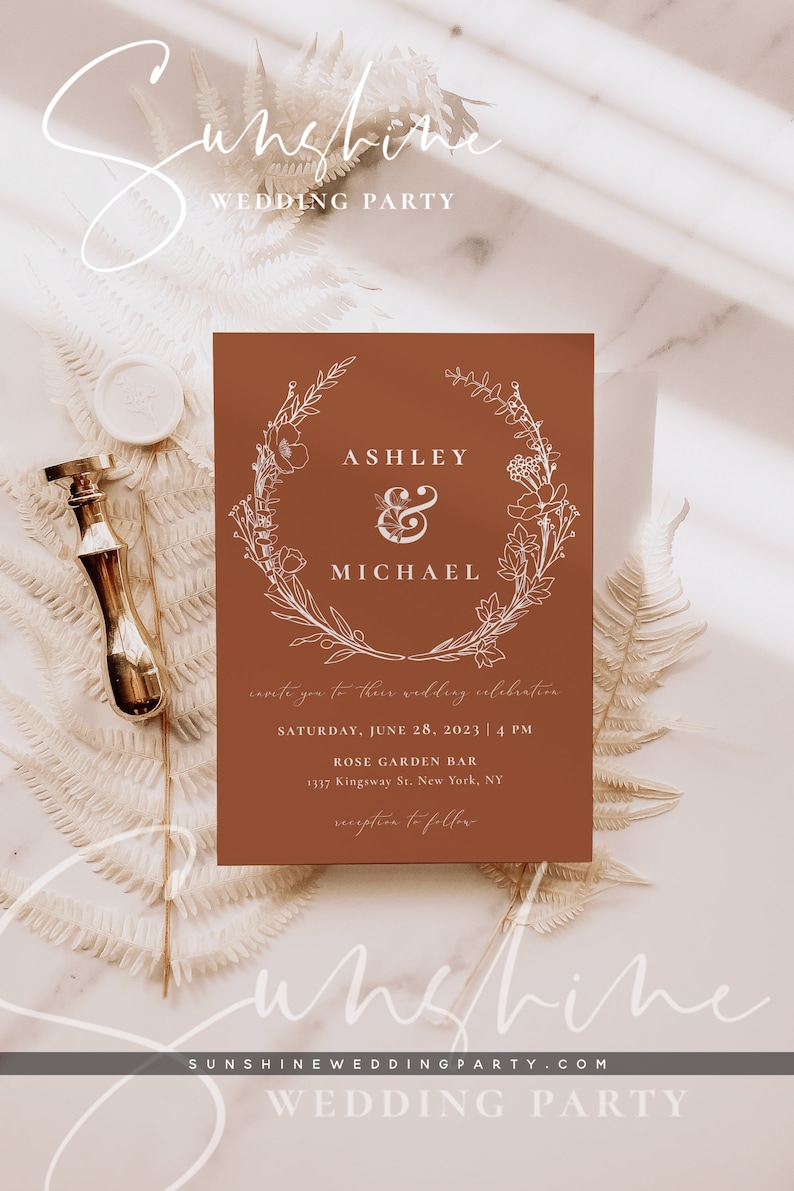 Terracotta Wedding Invitation Template Terracotta Wedding - Etsy