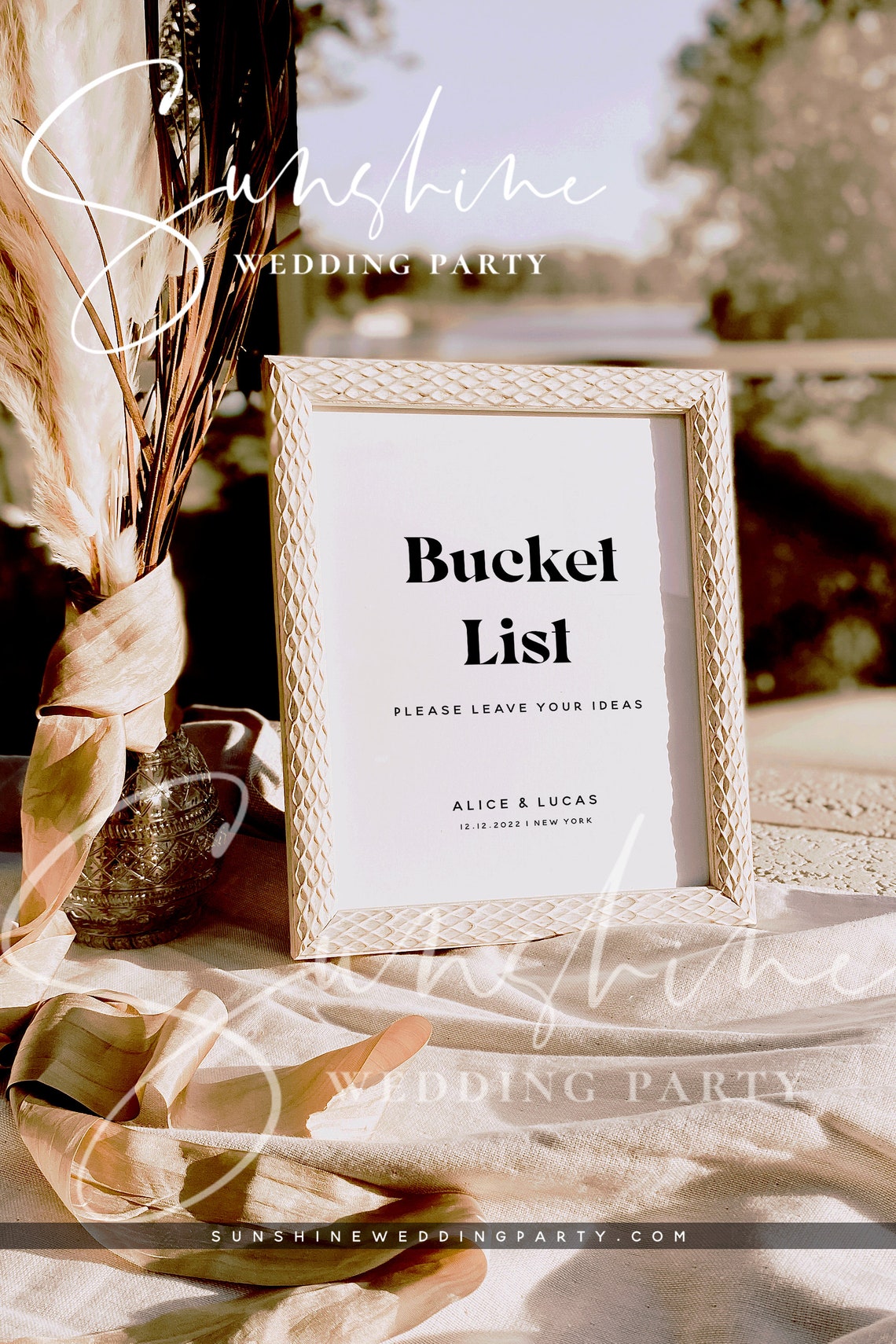 Bucket List Sign Template Wedding Signs Printable Bucket | Etsy