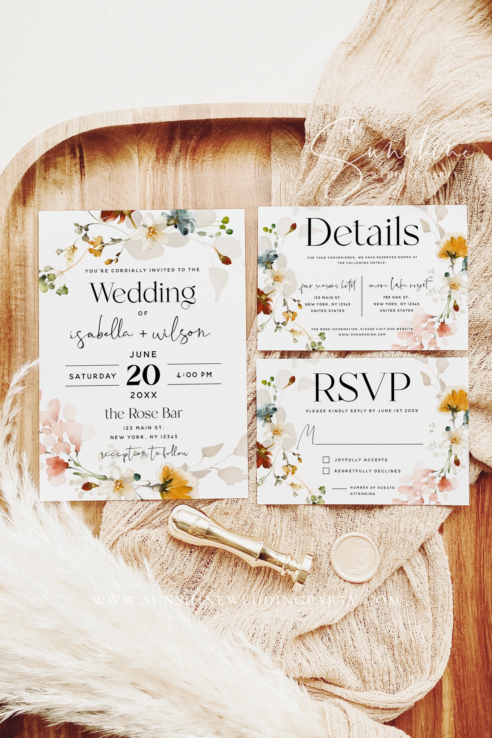 Wedding Invitation Kit Template Garden Flowers Wedding - Etsy UK
