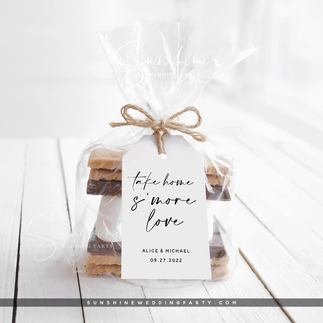 S'more Love Tag Template, Printable Wedding Favor Tags Template, S'more ...