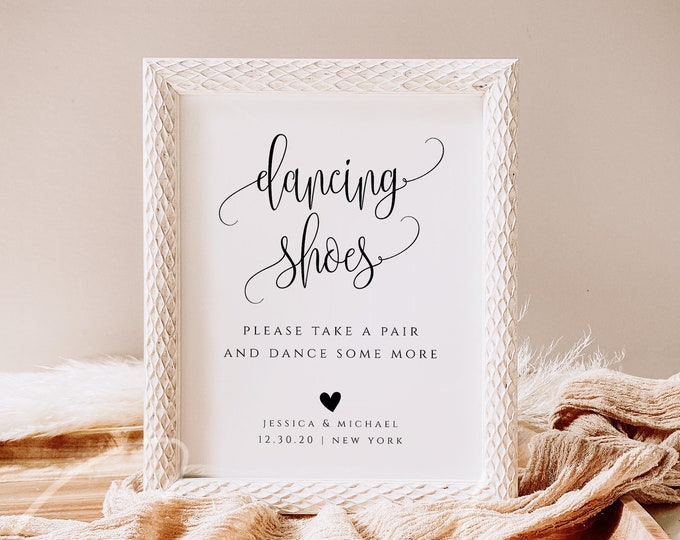 Dancing Shoes Sign Wedding Template Wedding Ceremony Signs Wedding Signs Dancing Shoes Sign Template Printable Instant Download Templett R1