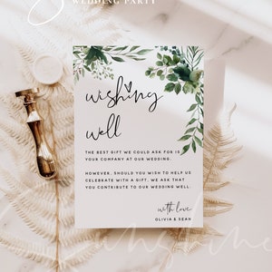 Greenery Hochzeit wünschen gut Kartenvorlage, druckbare Greenery Hochzeit wünschen gut Karten, bearbeitbare Vorlage, sofortiger Download, Templett G5
