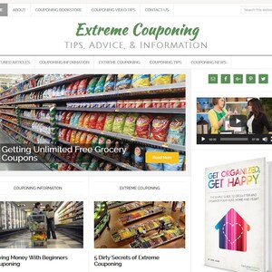 Premade WordPress Website Template & Blog, Website Design with Articles, Videos, Shopping, News, Auto Updating Content- COUPONING theme