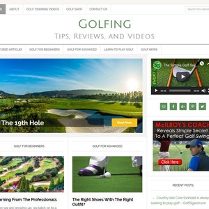 Golfing Wordpress Website Template: Premade Golf Blog (Digital Download)