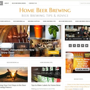 Premade WordPress Website Template & Blog, Website Design with Articles, Videos, Shopping, News, Auto Updating Content- BEER BREWING