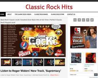 Classic Rock Website Template: Premade WordPress Blog (Digital Download)