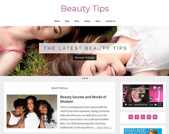 Premade Beauty Blog WordPress Website Template (Digital Download)