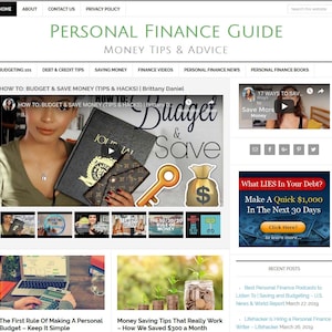 Premade WordPress Website Template & Blog Filled with Articles, Videos, Shopping, News, and Automatically Updating Content- Finance niche