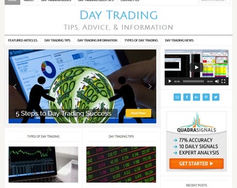 Premade Day Trading WordPress Website Template & Blog (Digital Download)