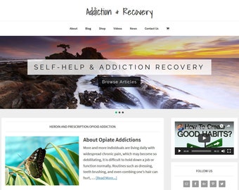 Addiction Recovery WordPress Website Template: eCommerce Blog (Digital Download)