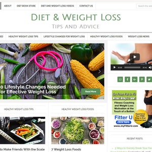 Premade Diet & Weight Loss Website: Turnkey Blog Theme (Digital Download)