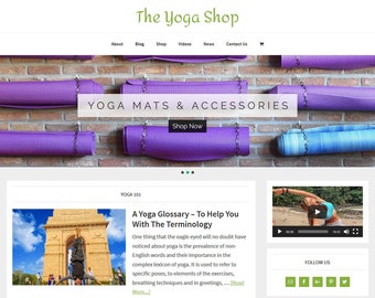 Yoga Website Template: Premade eCommerce WordPress Blog (Digital Download)