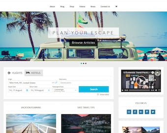 Premade Travel Blog Website: eCommerce WordPress Template (Digital Download)
