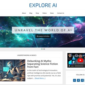 AI Theme Premade WordPress Website: Turnkey Blog Design (Digital Download)
