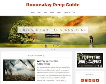 Survival WordPress Website Template: Premade eCommerce Blog (Digital Download)