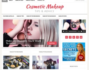 Cosmetic Makeup Premade Wordpress Website Template (Digital Download)