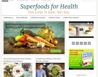 Premade Superfoods Blog Website Template: Auto-Updating Content