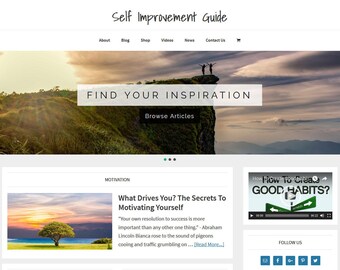 Premade Self-Help WordPress Website: eCommerce Blog Template