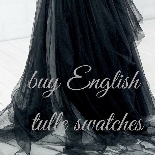 English tulle swatches, fabric samples