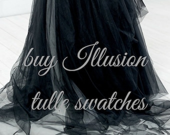 Illusion tulle swatches, bridal tulle samples