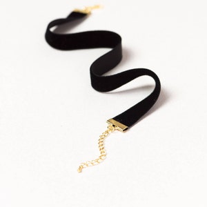 Einfache schwarze Choker Halskette, Goth Choker, Schwarzes Samt Choker, Grunge Choker