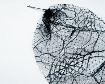 Spider web veil, Black spider web veil, Spider web lace veil, Black birdcage veil