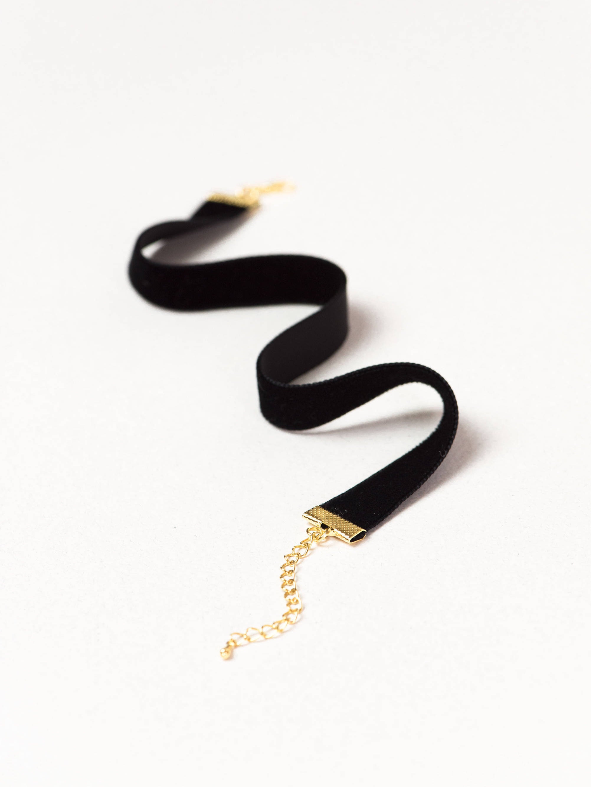 Simple Black Choker Necklace, Goth Choker, Black Velvet Choker, Grunge