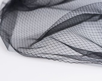 Black double birdcage veil, Bandeau style short veil, Covering face veil