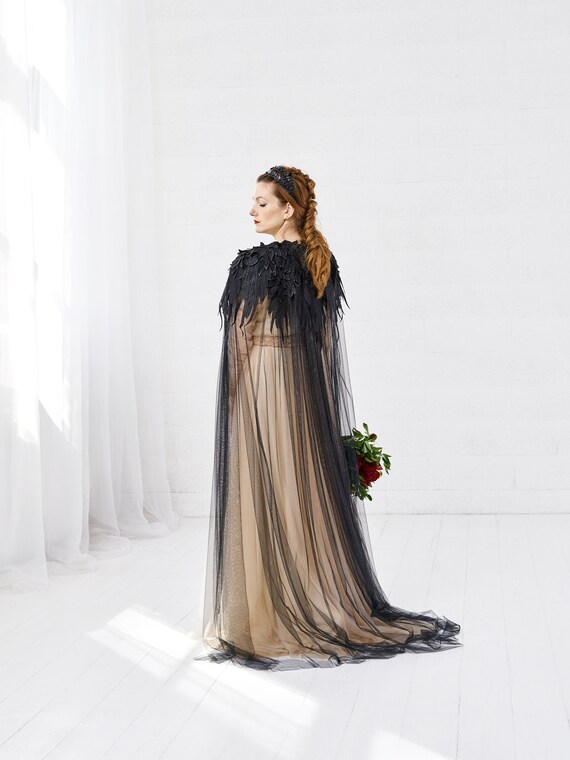 black wedding cape