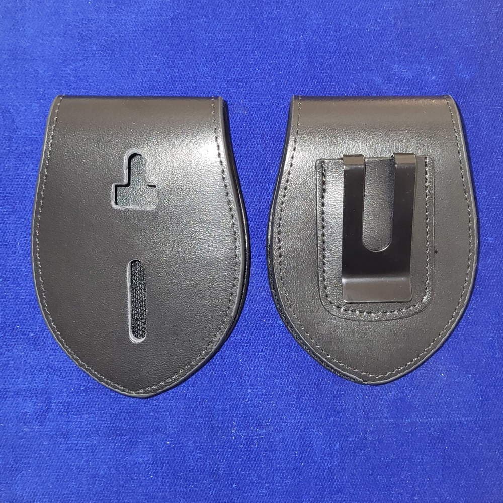 Leather Badgeholder with Belt Clip