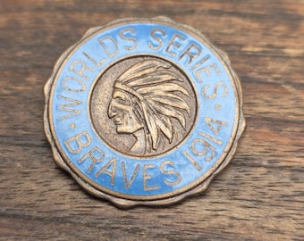 1914 Boston Braves World Series Baseball Press Pin