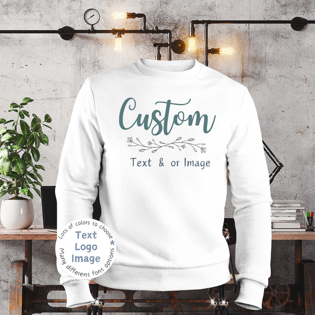 Custom Logo Text Sweatshirt, Custom Print Business Logo Unisex Sweatshirt,  Trendy Sweatshirt, Print Custom Name Crewneck, Logo, Custom Logo - Etsy