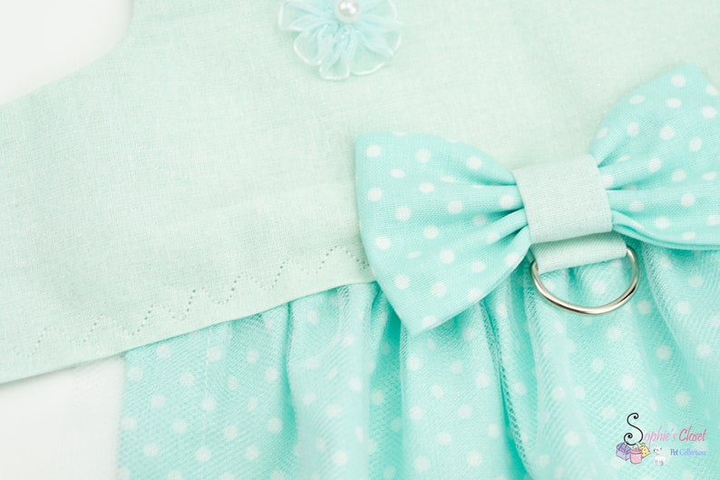Party Clothes For Pets Pet Attire Pet Harnesses Dog Dress Custom Harness For Pets Puppy Supplies Cat Dress Teal Wedding Dog Harness
