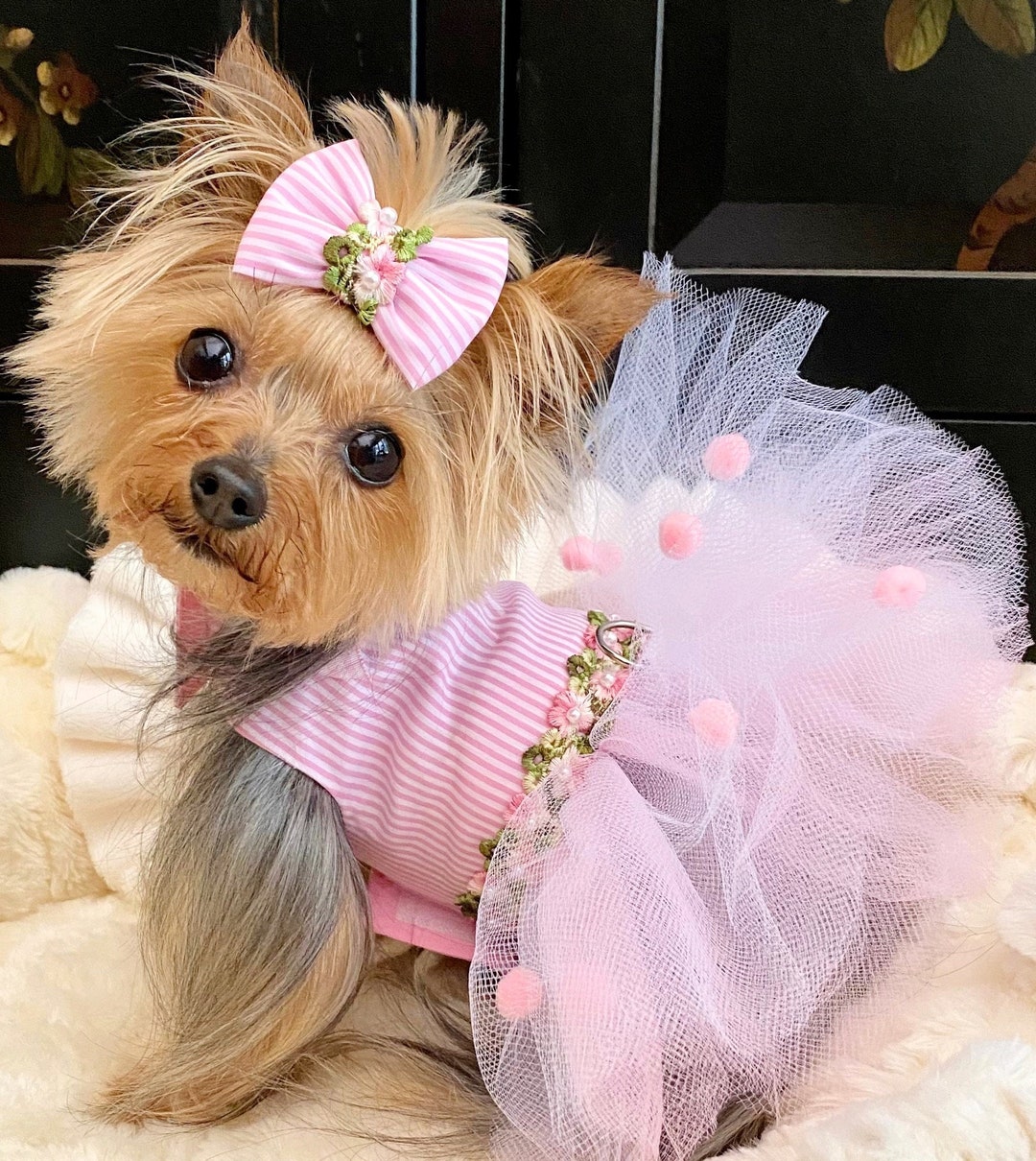 Pink Dog Dress: Tulle Flower Girl Pet Gown - Etsy Pink Dog Dress: Tulle Flower Girl Pet Gown - Etsy