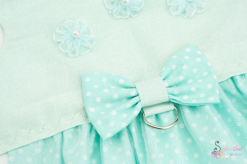 Party Clothes For Pets Pet Attire Pet Harnesses Dog Dress Custom Harness For Pets Puppy Supplies Cat Dress Teal Wedding Dog Harness