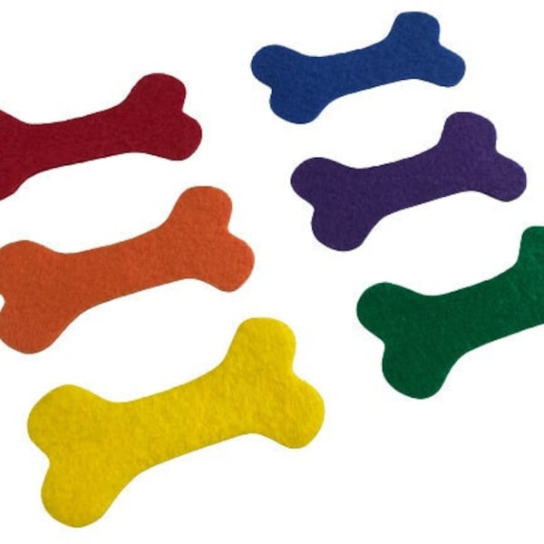 Felt Dog Bones for Decorations, Dog Puppy Food Party Wall Cutout Decor, Sold Individually, Choose the Colors and Quantities that you Need