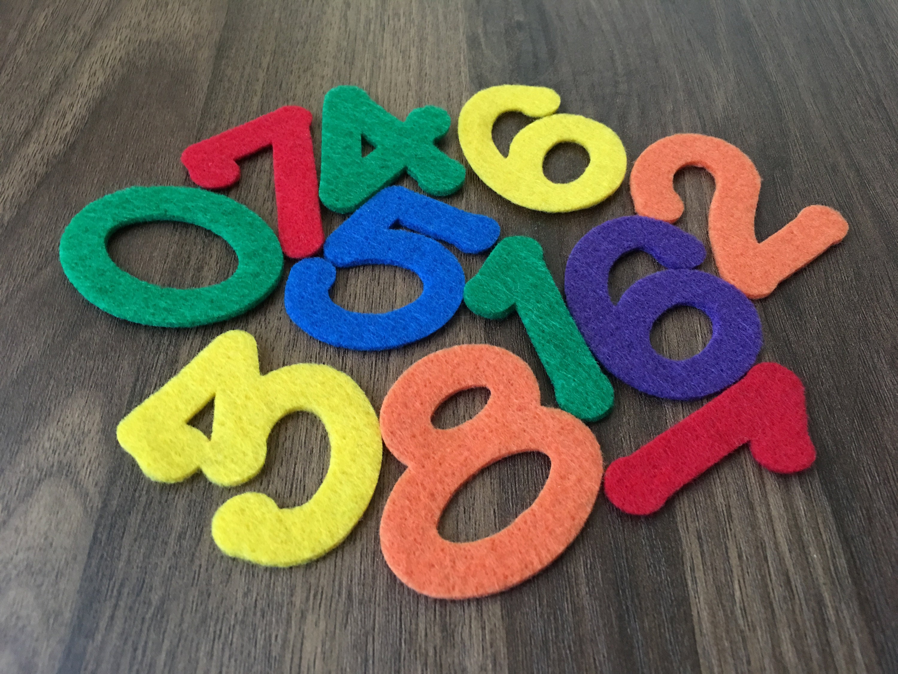 Number Felt Set 1 10 2 inch Multicolor Numbers for Felt Etsy